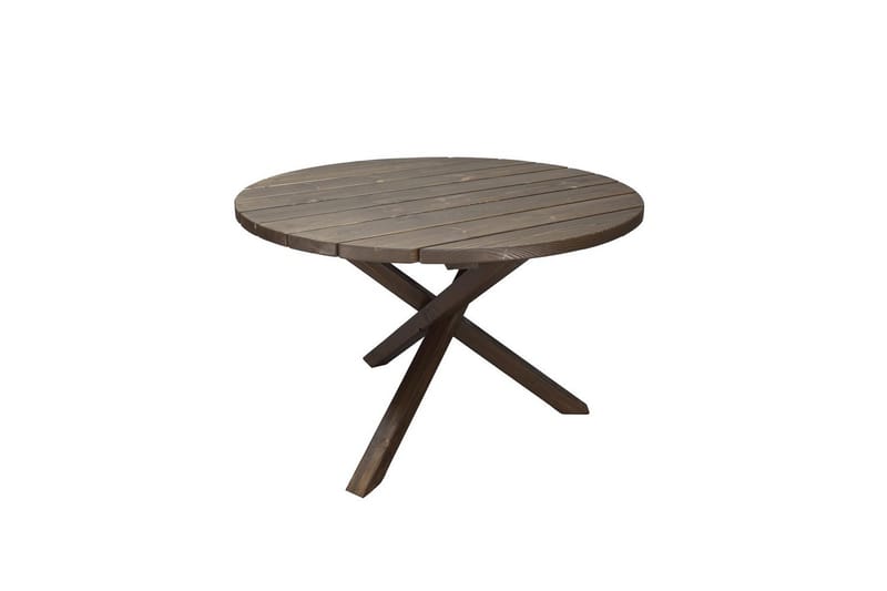 Utomhusmöbelgrupp Ø 112 cm bord & 4 Belize naturell stolar Brun - Brun - Utemöbler & utemiljö - Utegrupp - Matgrupp utomhus
