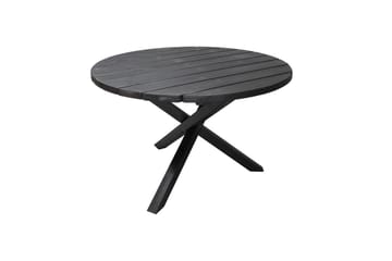 Utomhusmöbelgrupp Ø 112 cm bord & 4 Belize naturell stolar Svart - Svart - Utemöbler & utemiljö - Utegrupp - Matgrupp utomhus