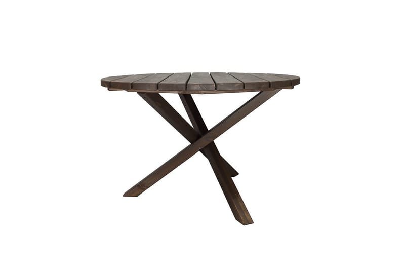 Utomhusmöbelgrupp Ø 112 cm bord & 4 Levanto grå stolar Brun - Brun - Utemöbler & utemiljö - Utegrupp - Matgrupp utomhus