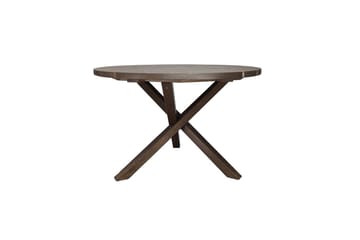 Utomhusmöbelgrupp Ø 112 cm bord & 4 Levanto grå stolar Brun - Brun - Utemöbler & utemiljö - Utegrupp - Cafegrupp & cafeset