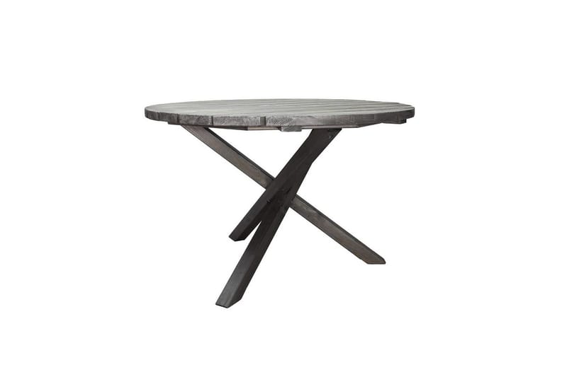 Utomhusmöbelgrupp Ø 112 cm bord & 4 Levanto grå stolar Grå - Grå - Utemöbler & utemiljö - Utegrupp - Cafegrupp & cafeset