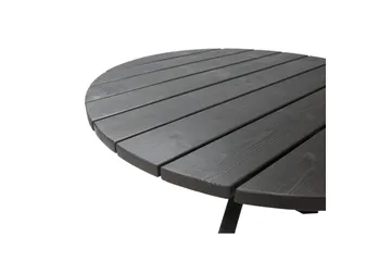 Utomhusmöbelgrupp Ø 112 cm bord & 4 Levanto grå stolar Svart - Svart - Utemöbler & utemiljö - Utegrupp - Cafegrupp & cafeset