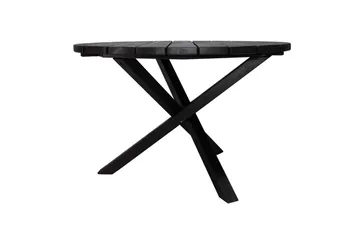 Utomhusmöbelgrupp Ø 112 cm bord & 4 Levanto grå stolar Svart - Svart - Utemöbler & utemiljö - Utegrupp - Cafegrupp & cafeset