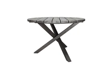 Utomhusmöbelgrupp Ø 112 cm bord & 4 Merida grå stolar Grå - Grå - Utemöbler & utemiljö - Utegrupp - Matgrupp utomhus