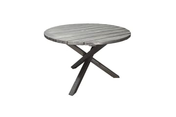 Utomhusmöbelgrupp Ø 112 cm bord & 4 Merida grå stolar Grå - Grå - Utemöbler & utemiljö - Utegrupp - Matgrupp utomhus