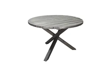 Utomhusmöbelgrupp Ø 112 cm bord & 4 Merida grå stolar Grå - Grå - Utemöbler & utemiljö - Utegrupp - Matgrupp utomhus