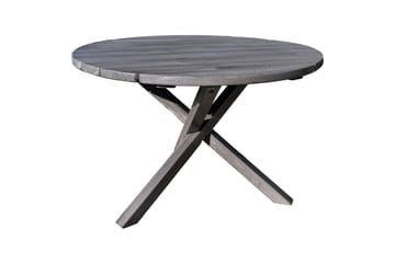 Utomhusmöbelgrupp Ø 112 cm bord & 4 Merida grå stolar Grå - Grå - Utemöbler & utemiljö - Utegrupp - Matgrupp utomhus