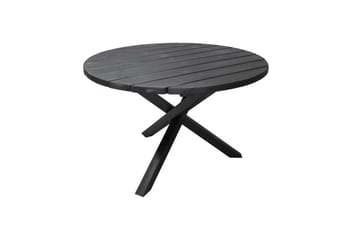 Utomhusmöbelgrupp Ø 112 cm bord & 4 Merida grå stolar Svart - Svart - Utemöbler & utemiljö - Utegrupp - Matgrupp utomhus