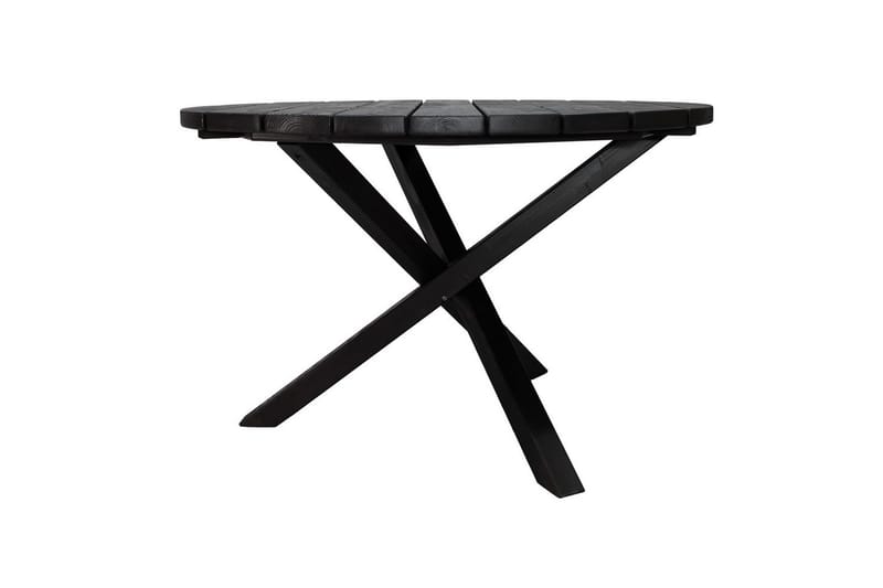 Utomhusmöbelgrupp Ø 112 cm bord & 4 Merida grå stolar Svart - Svart - Utemöbler & utemiljö - Utegrupp - Matgrupp utomhus