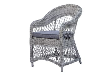 Utomhusmöbelgrupp Ø 112 cm bord & 4 Merida grå stolar Svart - Svart - Utemöbler & utemiljö - Utegrupp - Matgrupp utomhus