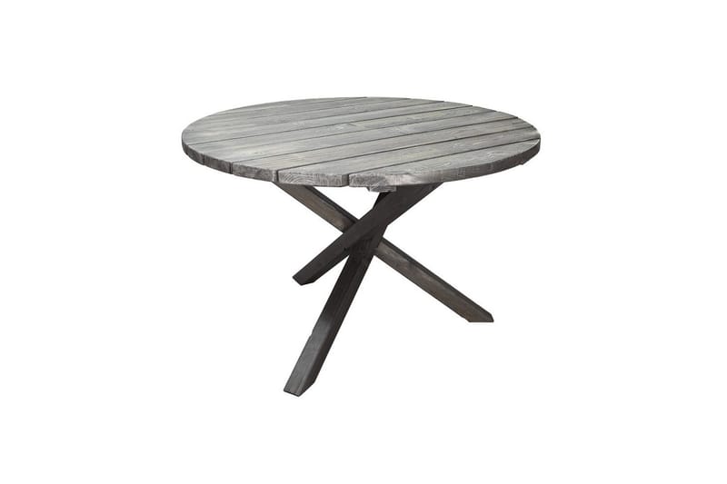 Utomhusmöbelgrupp Ø 112 cm bord & 4 Merida naturell stolar Grå - Grå - Utemöbler & utemiljö - Utegrupp - Matgrupp utomhus