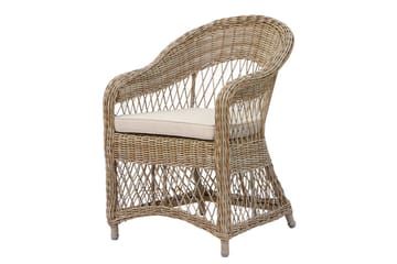 Utomhusmöbelgrupp Ø 112 cm bord & 4 Merida naturell stolar Svart - Svart - Utemöbler & utemiljö - Utegrupp - Cafegrupp & cafeset