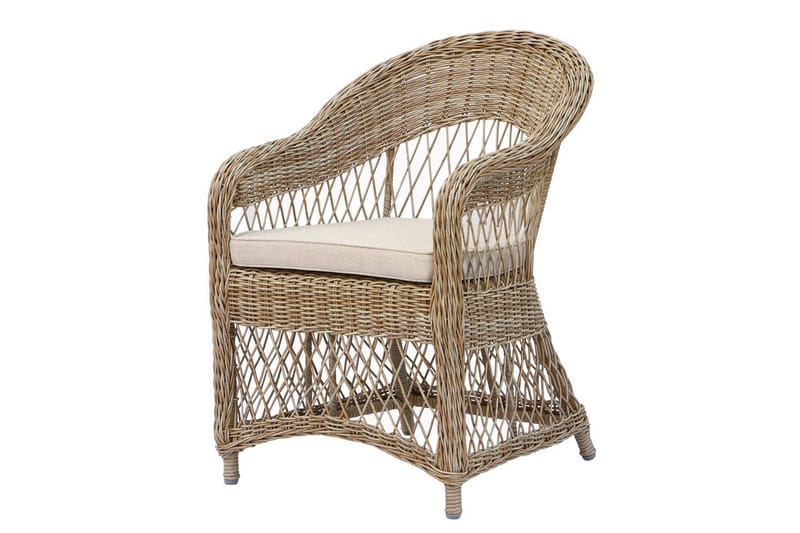 Utomhusmöbelgrupp Ø 112 cm bord & 4 Merida naturell stolar Svart - Svart - Utemöbler & utemiljö - Utegrupp - Cafegrupp & cafeset