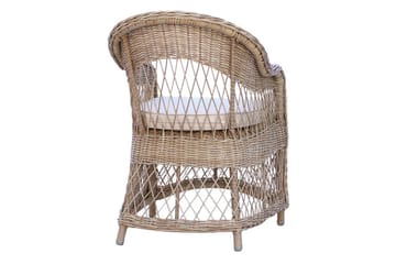 Utomhusmöbelgrupp Ø 112 cm bord & 4 Merida naturell stolar Svart - Svart - Utemöbler & utemiljö - Utegrupp - Cafegrupp & cafeset