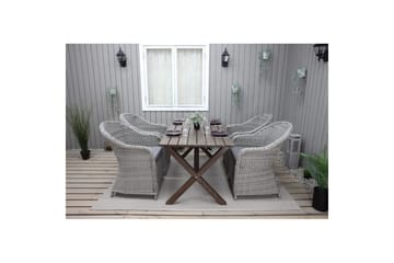 Utomhusmöbelgrupp 150 cm Bord & 4 Belize grå stolar Brun - Brun - Utemöbler & utemiljö - Utegrupp - Cafegrupp & cafeset