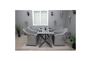 Utomhusmöbelgrupp 150 cm Bord & 4 Belize grå stolar Grå - Grå - Utemöbler & utemiljö - Utegrupp - Matgrupp utomhus