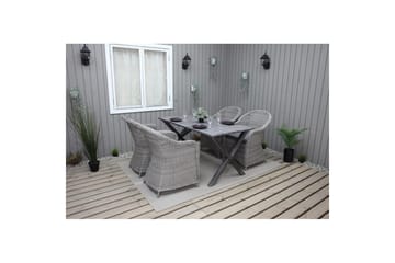 Utomhusmöbelgrupp 150 cm Bord & 4 Belize grå stolar Grå - Grå - Utemöbler & utemiljö - Utegrupp - Cafegrupp & cafeset