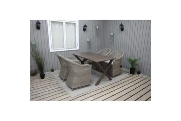 Utomhusmöbelgrupp 150 cm Bord & 4 Belize naturell stolar Brun - Brun - Utemöbler & utemiljö - Utegrupp - Matgrupp utomhus