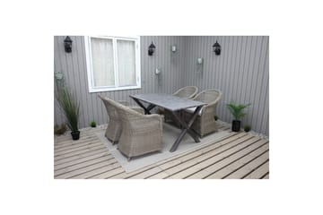 Utomhusmöbelgrupp 150 cm Bord & 4 Belize naturell stolar Grå - Grå - Utemöbler & utemiljö - Utegrupp - Matgrupp utomhus