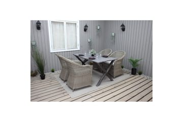 Utomhusmöbelgrupp 150 cm Bord & 4 Belize naturell stolar Grå - Grå - Utemöbler & utemiljö - Utegrupp - Matgrupp utomhus