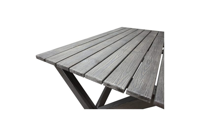 Utomhusmöbelgrupp 150 cm Bord & 4 Merida grå stolar Grå - Grå - Utemöbler & utemiljö - Utegrupp - Matgrupp utomhus