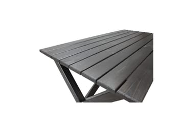 Utomhusmöbelgrupp 150 cm Bord & 4 Merida grå stolar Svart - Svart - Utemöbler & utemiljö - Utegrupp - Matgrupp utomhus