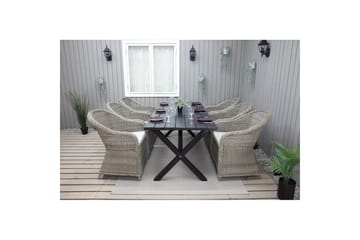 Utomhusmöbelgrupp 190 cm Bord & 6 Belize naturell stolar Svart - Svart - Utemöbler & utemiljö - Utegrupp - Matgrupp utomhus