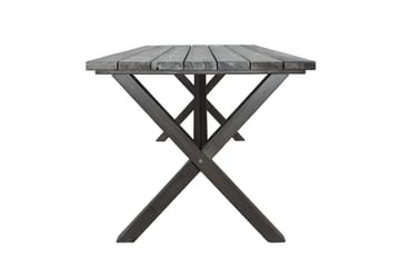 Utomhusmöbelgrupp 190 cm Bord & 6 Levanto grå stolar Grå - Grå - Utemöbler & utemiljö - Utegrupp - Matgrupp utomhus