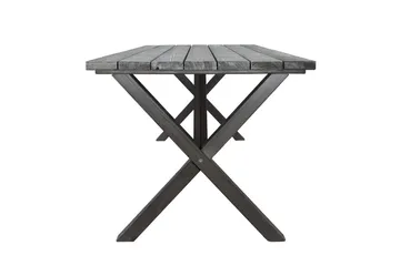 Utomhusmöbelgrupp 190 cm Bord & 6 Levanto grå stolar Grå - Grå - Utemöbler & utemiljö - Utegrupp - Matgrupp utomhus