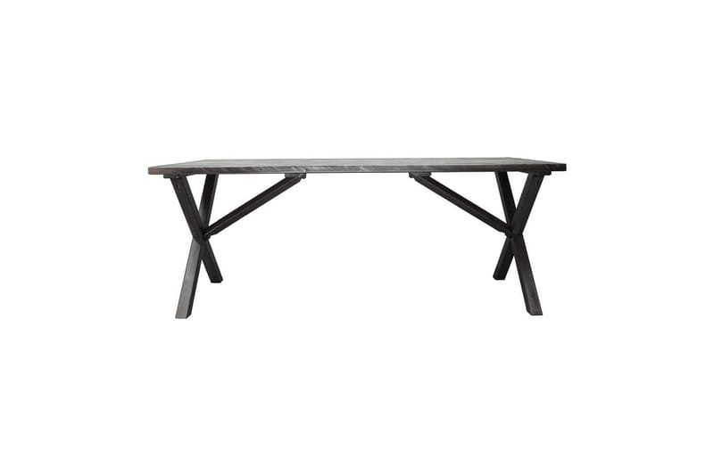 Utomhusmöbelgrupp 190 cm Bord & 6 Levanto grå stolar Grå - Grå - Utemöbler & utemiljö - Utegrupp - Matgrupp utomhus