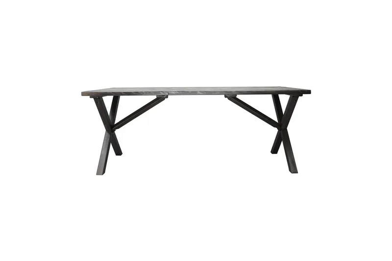 Utomhusmöbelgrupp 190 cm Bord & 6 Levanto grå stolar Grå - Grå - Utemöbler & utemiljö - Utegrupp - Matgrupp utomhus