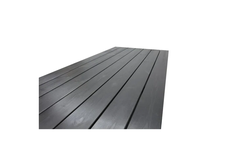 Utomhusmöbelgrupp 190 cm Bord & 6 Levanto grå stolar Svart - Svart - Utemöbler & utemiljö - Utegrupp - Matgrupp utomhus