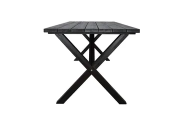 Utomhusmöbelgrupp 190 cm Bord & 6 Levanto grå stolar Svart - Svart - Utemöbler & utemiljö - Utegrupp - Matgrupp utomhus