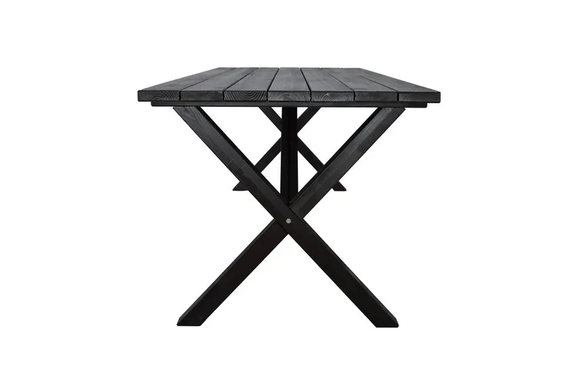 Utomhusmöbelgrupp 190 cm Bord & 6 Levanto grå stolar Svart - Svart - Utemöbler & utemiljö - Utegrupp - Matgrupp utomhus