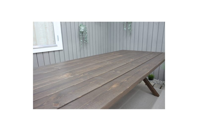 Utomhusmöbelgrupp 190 cm Bord & 6 Merida grå stolar Brun - Brun - Utemöbler & utemiljö - Utegrupp - Matgrupp utomhus