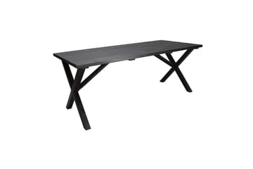 Utomhusmöbelgrupp 190 cm Bord & 6 Merida grå stolar Svart - Svart - Utemöbler & utemiljö - Utegrupp - Matgrupp utomhus