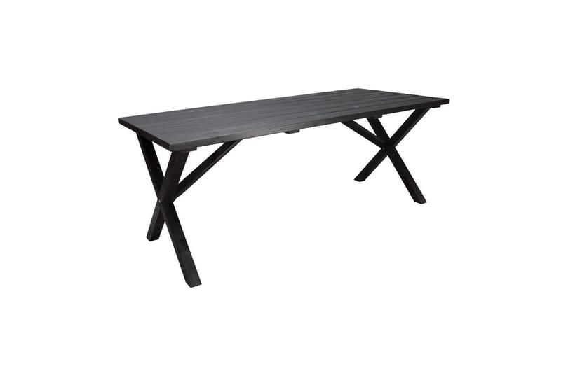 Utomhusmöbelgrupp 190 cm Bord & 6 Merida grå stolar Svart - Svart - Utemöbler & utemiljö - Utegrupp - Matgrupp utomhus