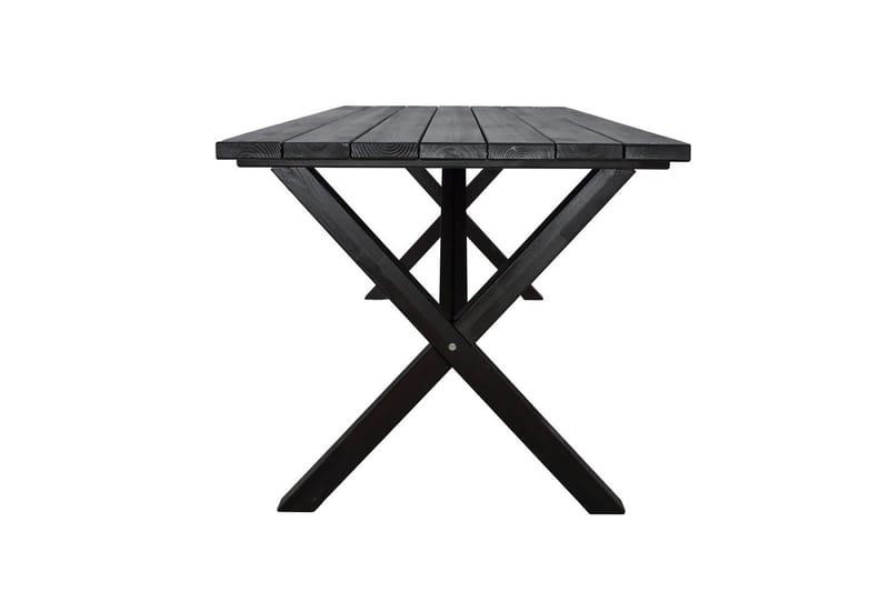 Utomhusmöbelgrupp 190 cm Bord & 6 Merida grå stolar Svart - Svart - Utemöbler & utemiljö - Utegrupp - Matgrupp utomhus