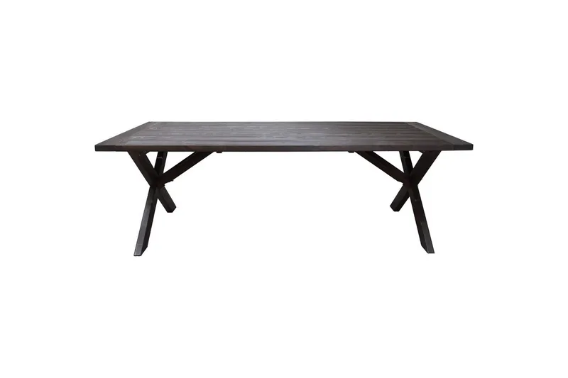 Utomhusmöbelgrupp 220 cm Bord & 6 Levanto grå stolar Brun - Brun - Utemöbler & utemiljö - Utegrupp - Matgrupp utomhus