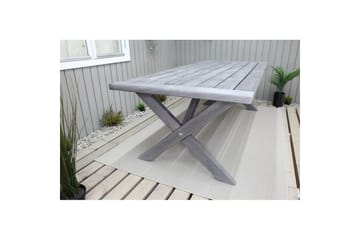 Utomhusmöbelgrupp 220 cm Bord & 6 Levanto grå stolar Grå - Grå - Utemöbler & utemiljö - Utegrupp - Matgrupp utomhus