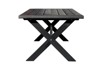 Utomhusmöbelgrupp 220 cm Bord & 6 Levanto grå stolar Svart - Svart - Utemöbler & utemiljö - Utegrupp - Matgrupp utomhus