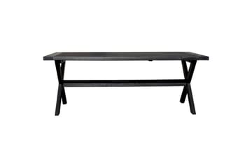 Utomhusmöbelgrupp 220 cm Bord & 6 Levanto grå stolar Svart - Svart - Utemöbler & utemiljö - Utegrupp - Matgrupp utomhus