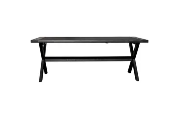 Utomhusmöbelgrupp 220 cm Bord & 6 Levanto grå stolar Svart - Svart - Utemöbler & utemiljö - Utegrupp - Matgrupp utomhus