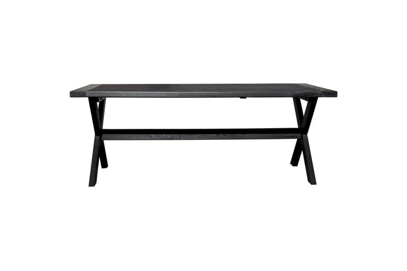 Utomhusmöbelgrupp 220 cm Bord & 6 Levanto grå stolar Svart - Svart - Utemöbler & utemiljö - Utegrupp - Matgrupp utomhus