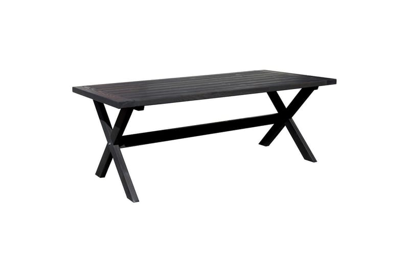 Utomhusmöbelgrupp 220 cm Bord & 6 Levanto grå stolar Svart - Svart - Utemöbler & utemiljö - Utegrupp - Matgrupp utomhus