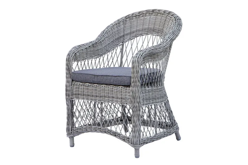 Utomhusmöbelgrupp 220 cm bord & 6 Merida grå stolar Brun - Brun - Utemöbler & utemiljö - Utegrupp - Matgrupp utomhus