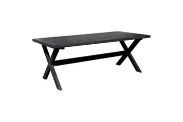 Utomhusmöbelgrupp 220 cm bord & 6 Merida grå stolar Svart - Svart - Utemöbler & utemiljö - Utegrupp - Matgrupp utomhus