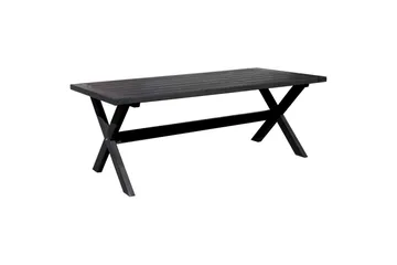 Utomhusmöbelgrupp 220 cm bord & 6 Merida grå stolar Svart - Svart - Utemöbler & utemiljö - Utegrupp - Matgrupp utomhus