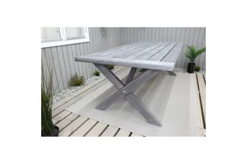 Utomhusmöbelgrupp 220 cm bord & 6 Merida naturell stolar Grå - Grå - Utemöbler & utemiljö - Utegrupp - Matgrupp utomhus