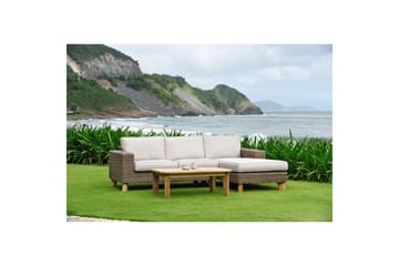 Utomhusmöbelgrupp Bahamas 2-sits & schäslong vänster soffbord 110 cm - Mörkgrå - Utemöbler & utemiljö - Utegrupp - Soffgrupp utomhus